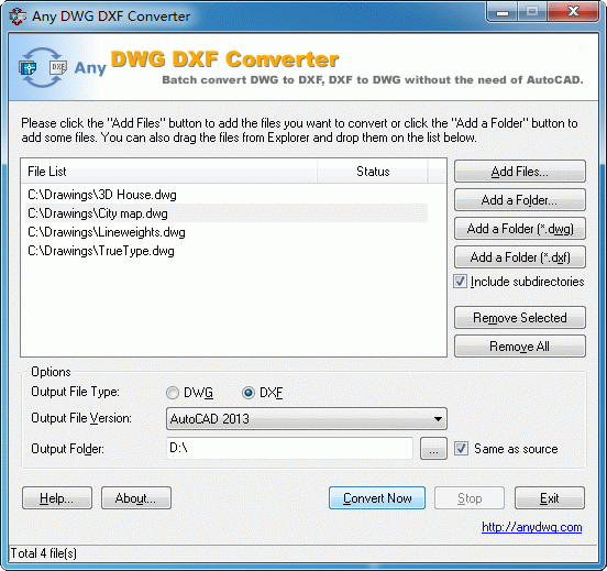 DWG to DXF Converter Professional