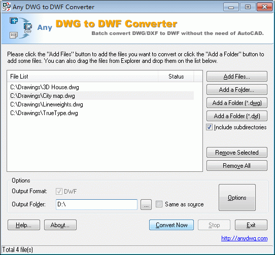 DWG to DWF Converter 2008.3