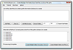 Make Multiple File Folders creator using Text Files or a file list