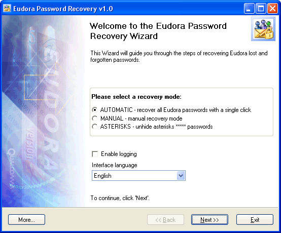 Eudora Password Recovery