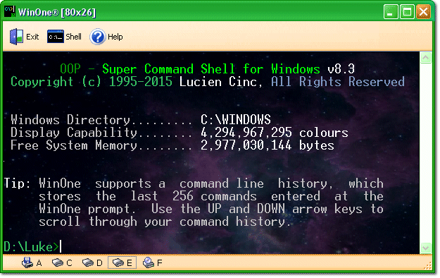 WinOne Free Command Prompt for Windows