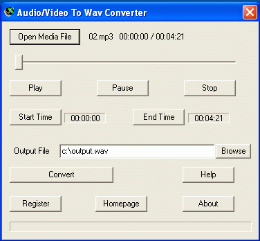 Audio/Video To Wav Converter