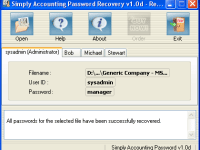 Simply Accounting Password Recovery