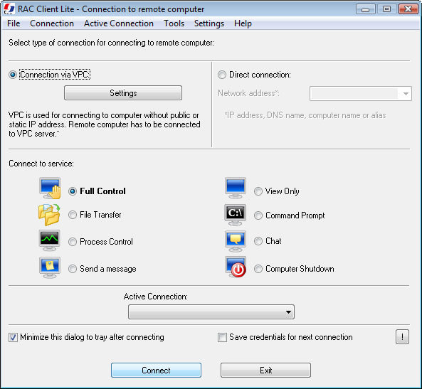 Remote Administrator Control Client Lite