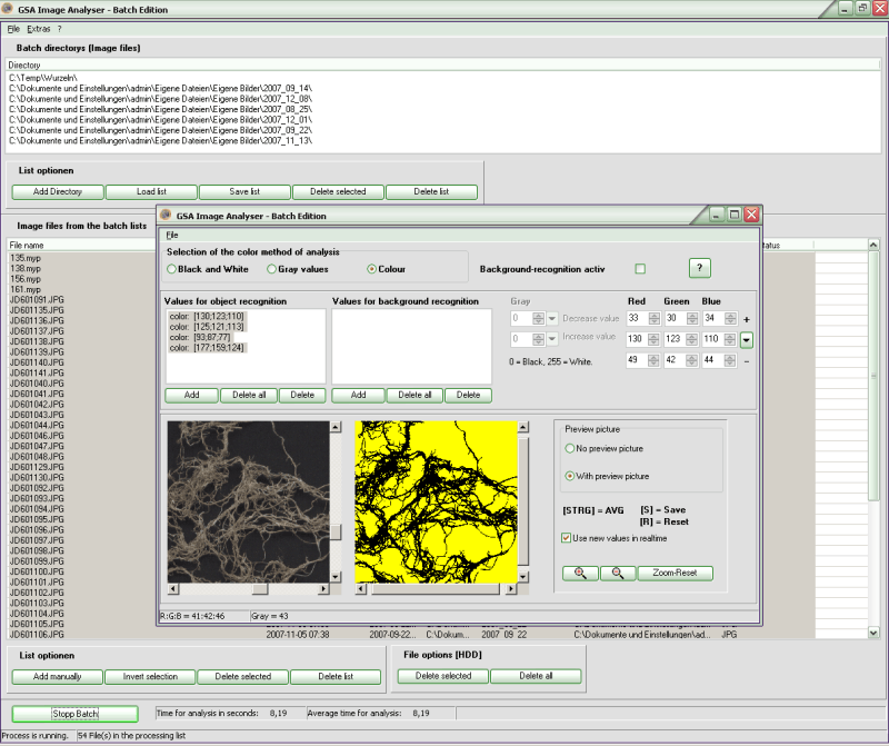 GSA Image Analyser Batch Edition