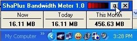 ShaPlus Bandwidth Meter