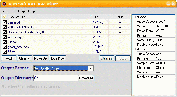 ApecSoft AVI 3GP Joiner