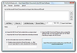 Excel Import Word Documents into MS Excel Icon