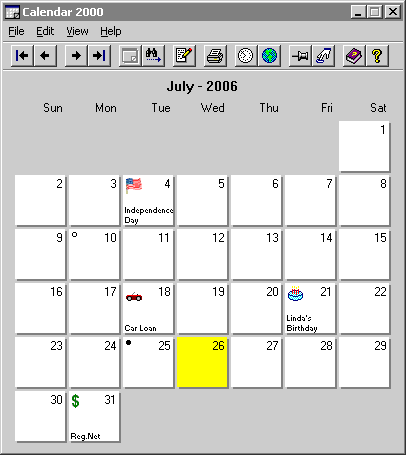 Calendar 2000