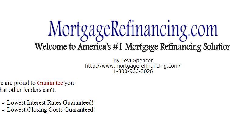 Bad Credit Mortgage Refinance