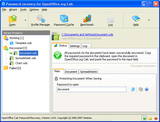 OpenOffice Calc Password Recovery