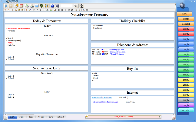 Notesbrowser Freeware English