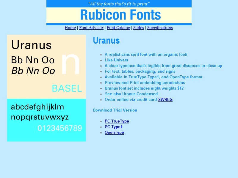 Uranus Font Type1