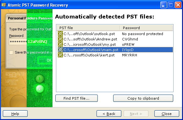 Atomic Pst Password Recovery