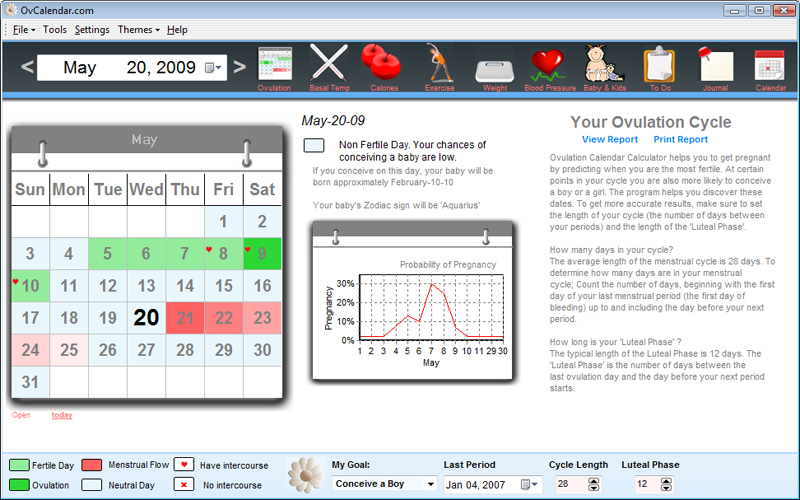 OvCalendar Ovulation Calendar Calculator