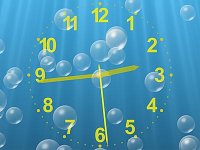 Underwater Clock Bubbles Screensaver