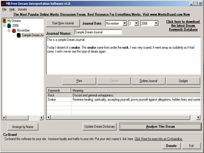 MB Dream Interpretation Software