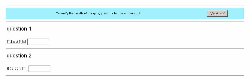 Verbal Dexterity, IQ and memory test