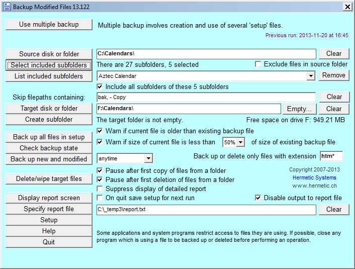 Modified File Backup