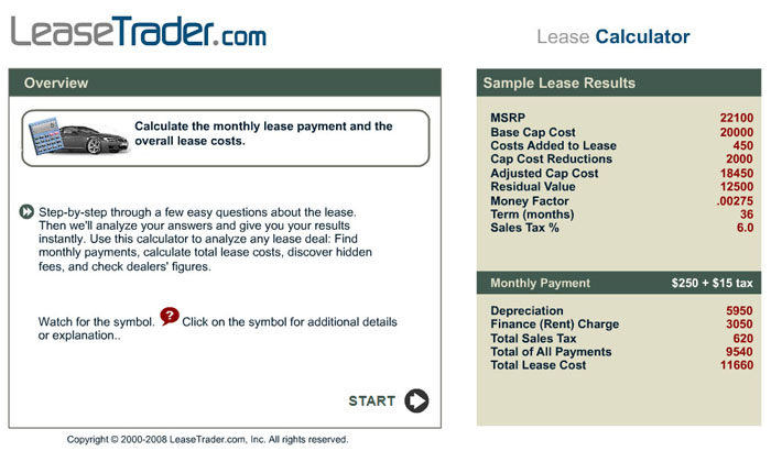 Car Lease Calculator