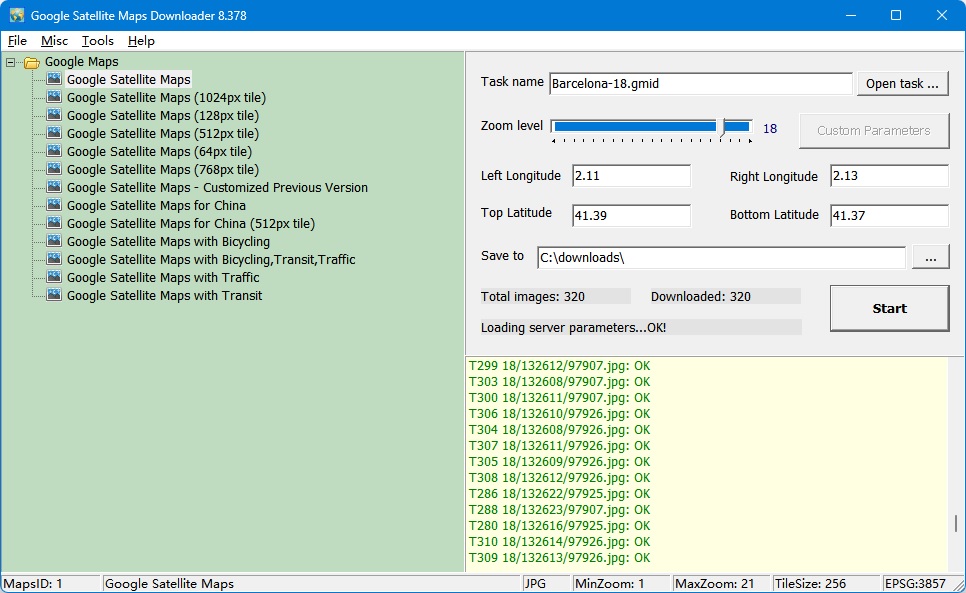 Google Satellite Maps Downloader