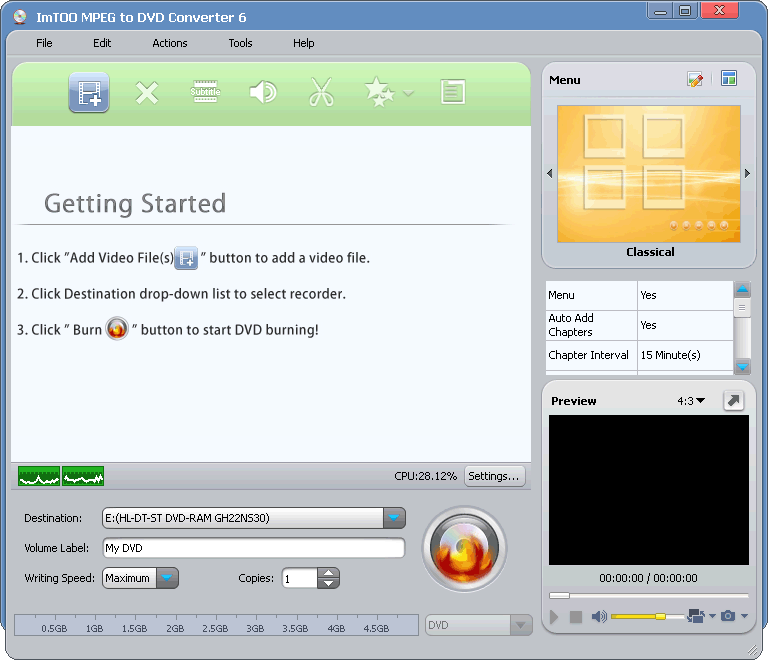 ImTOO MPEG to DVD Converter