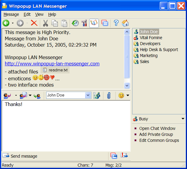 Winpopup LAN Messenger