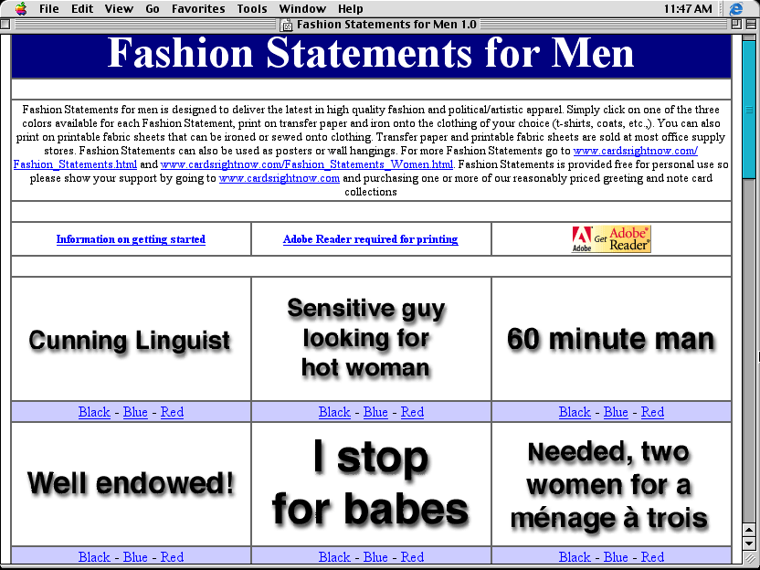 Fashion Statements for Men