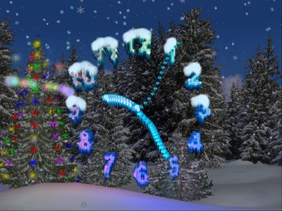 3D Christmas Clock Screensaver