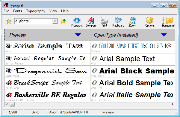 Typograf font manager