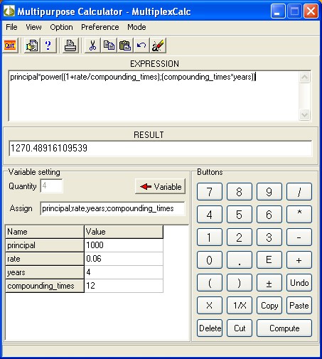 Multipurpose calculator - MultiplexCalc