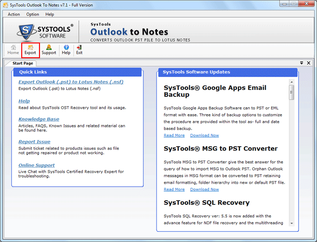 PST to Notes Files Converter