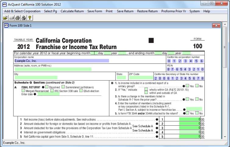 AcQuest California 100 Solution 2009