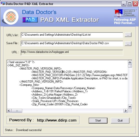 PAD Information Extraction Utility