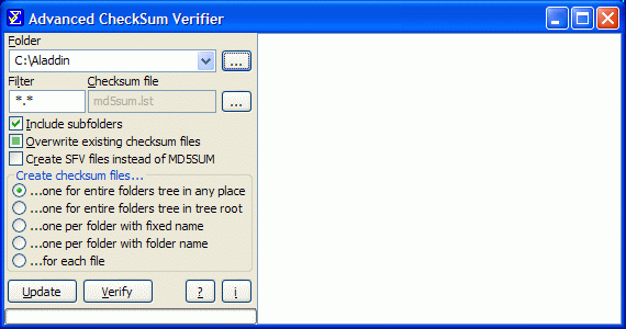 Advanced CheckSum Verifier