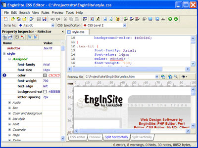 EngInSite CSS Editor