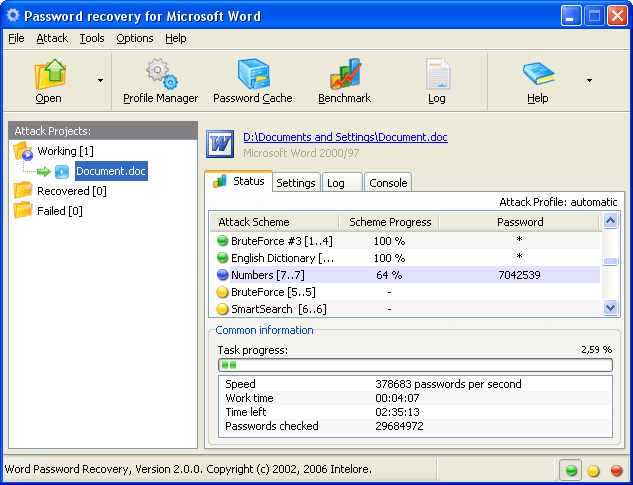 Word Password Recovery Wizard