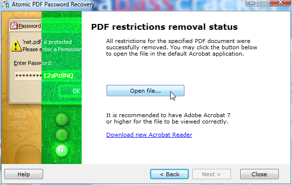 Atomic PDF Password Recovery