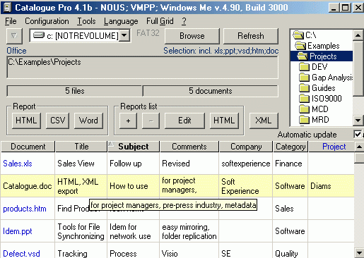 Metadataminer Catalogue PRO Portugues