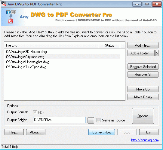 DWG to PDF Converter Pro 2009.6