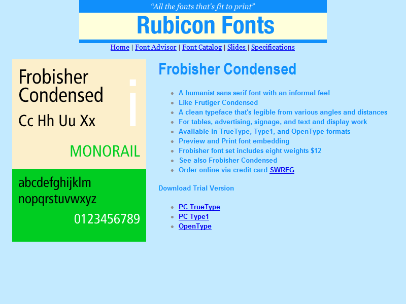Frobisher Condensed Font TT
