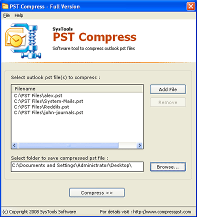 Compress PST