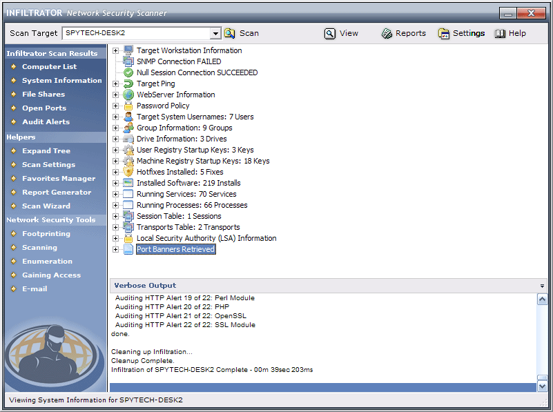Infiltrator Network Security Scanner