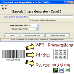 Code39 barcode prime image generator